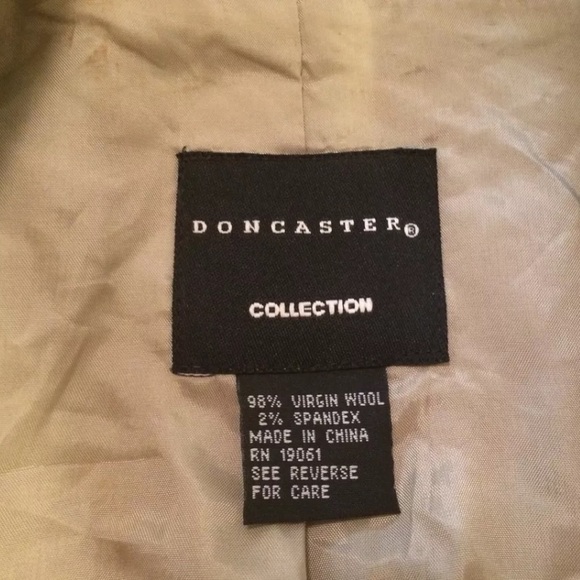 DONCASTER Plaid Jacket Tan Brown Wool Career - Picture 7 of 8